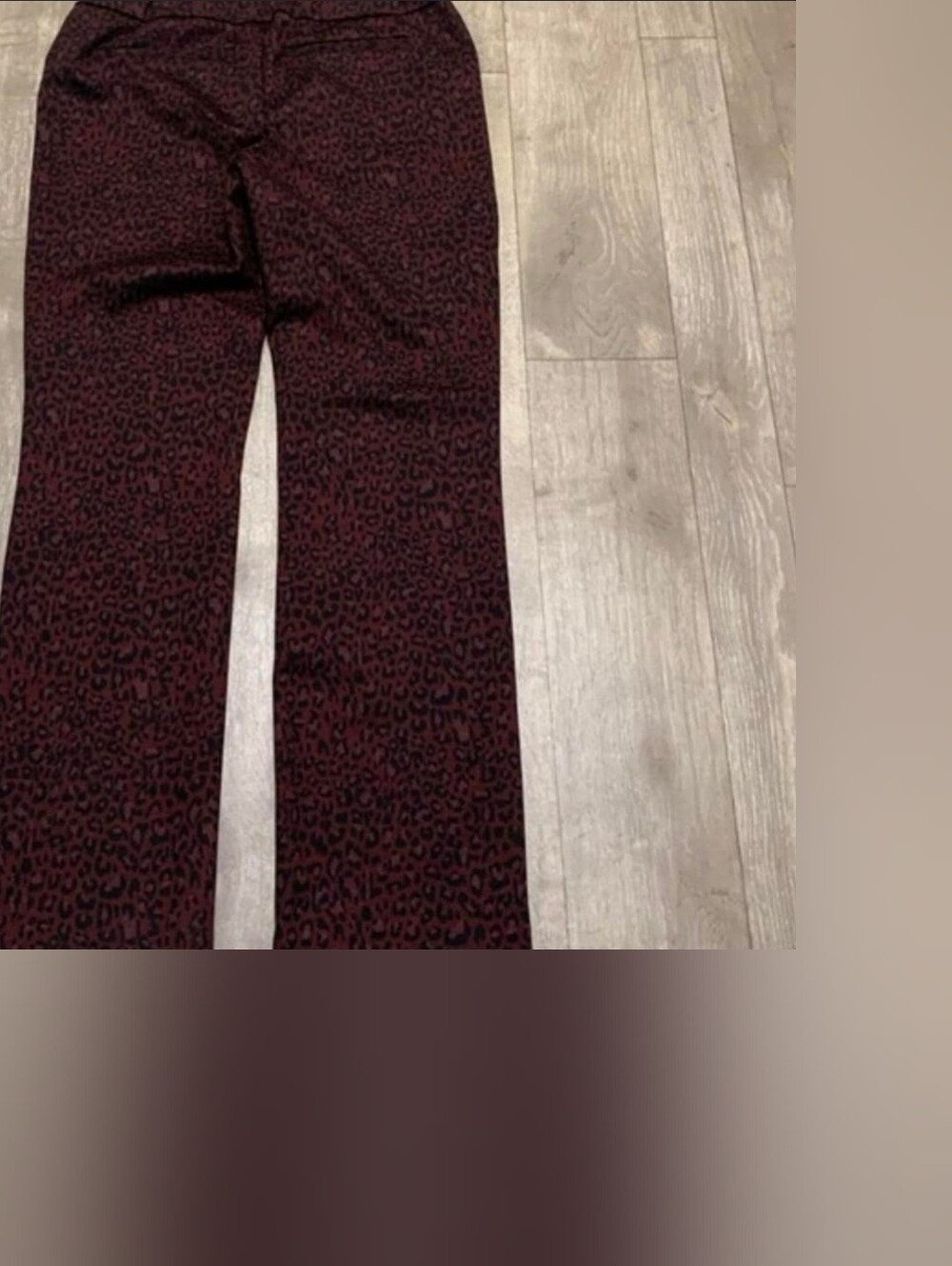 New York And Co Animal Print Maroon Dress Pants Size XL